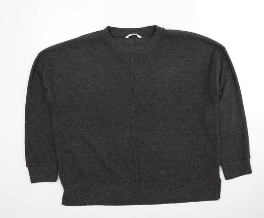 TU Womens Grey Round Neck Polyester Pullover Jumper Size 14