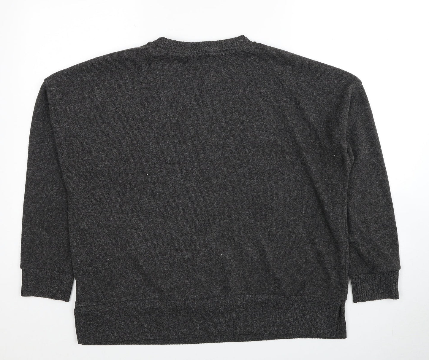 TU Womens Grey Round Neck Polyester Pullover Jumper Size 14