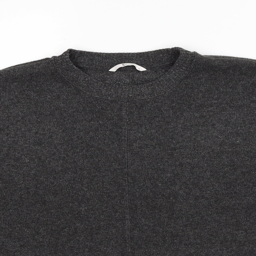 TU Womens Grey Round Neck Polyester Pullover Jumper Size 14