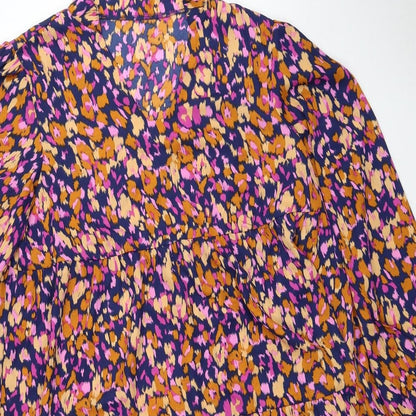 SheIn Womens Multicoloured Animal Print Polyester A-Line Size XL V-Neck Pullover - Leopard Print