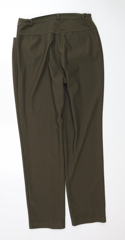 Daxon Womens Green Polyester Trousers Size 16 Regular Zip