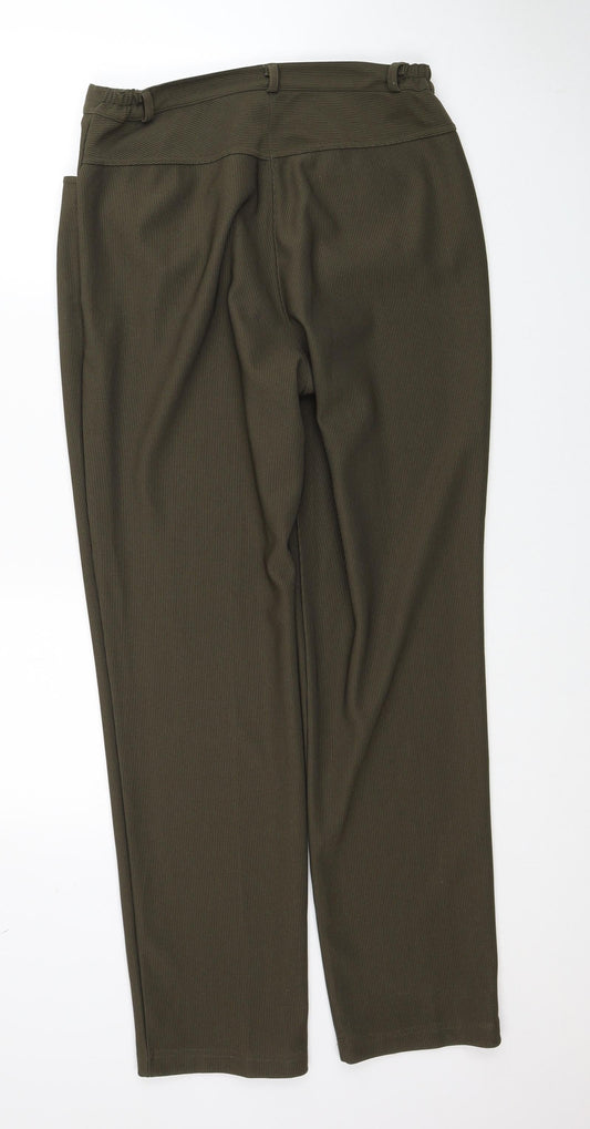 Daxon Womens Green Polyester Trousers Size 16 Regular Zip