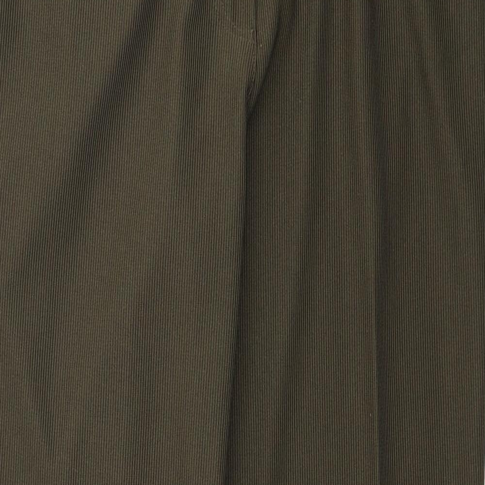 Daxon Womens Green Polyester Trousers Size 16 Regular Zip