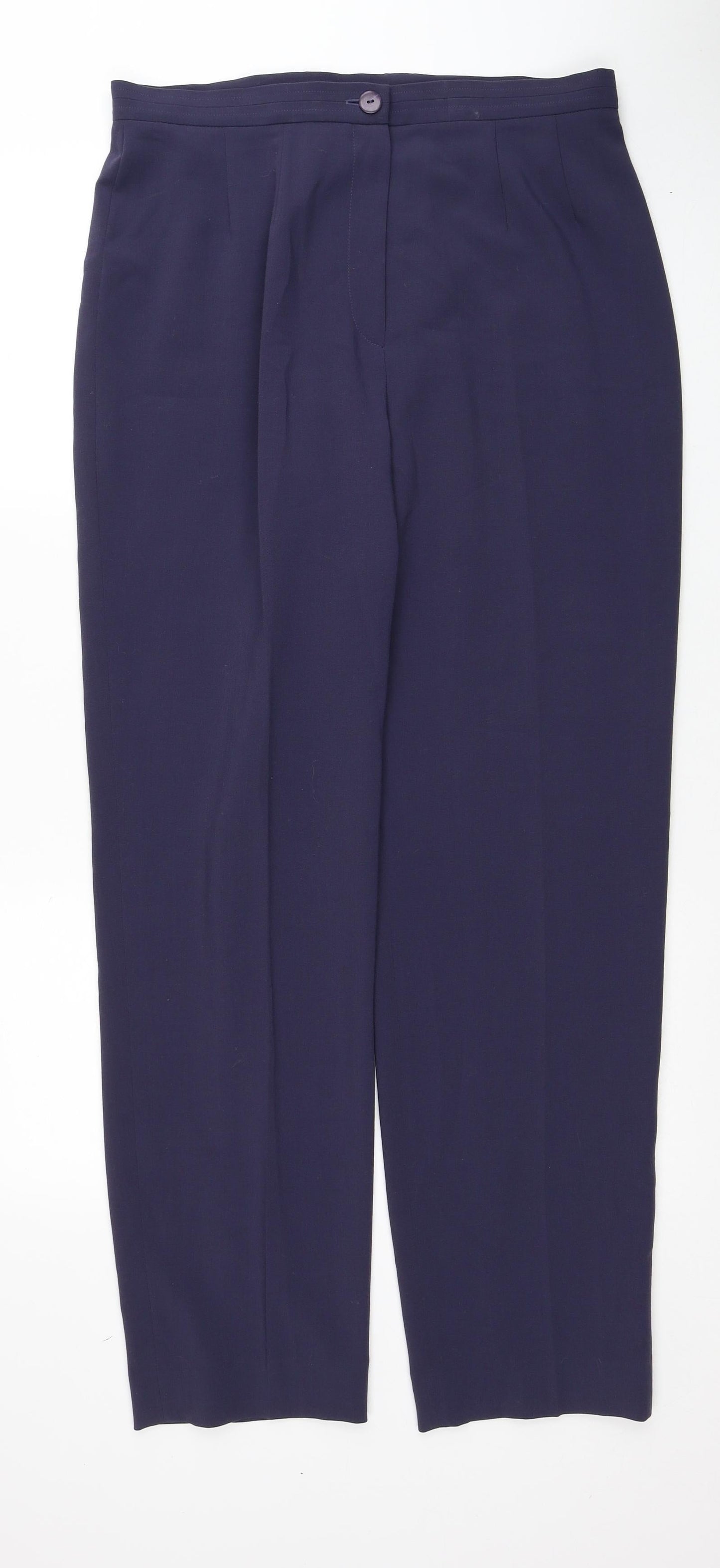 Womens UK Size 33 in Preworn Regular Fit Dress Pants Blue Trousers