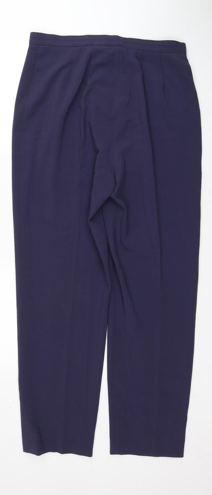 Womens UK Size 33 in Preworn Regular Fit Dress Pants Blue Trousers