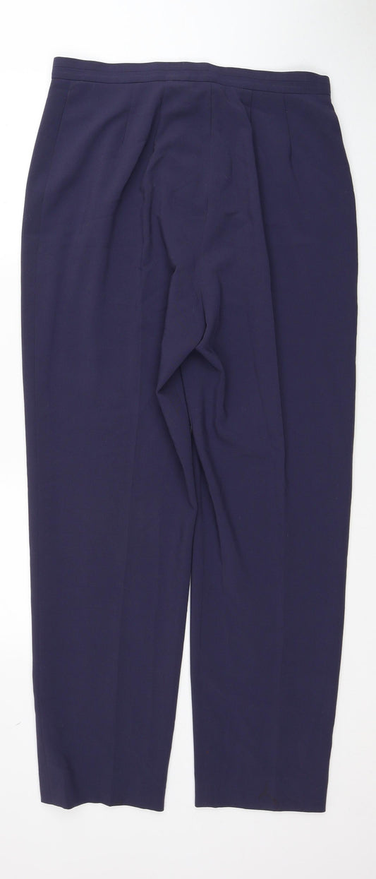 Womens UK Size 33 in Preworn Regular Fit Dress Pants Blue Trousers