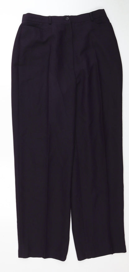 Style Unlimited Womens Purple Polyester Dress Pants Trousers Size 14 Regular Zip