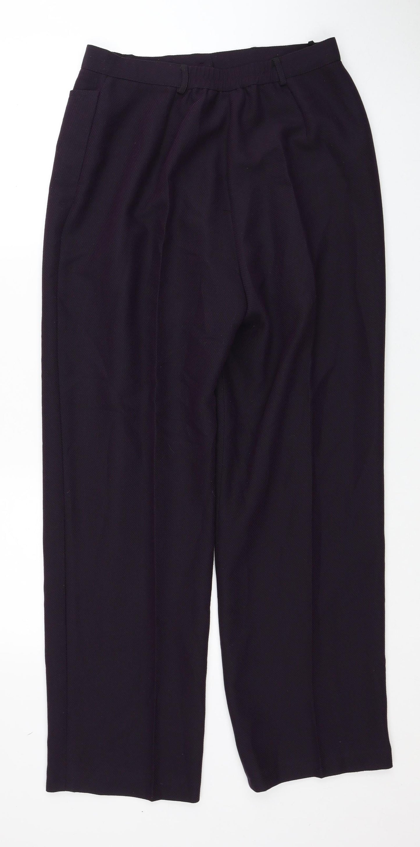 Style Unlimited Womens Purple Polyester Dress Pants Trousers Size 14 Regular Zip