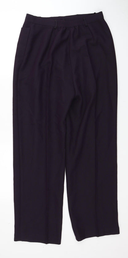 Style Unlimited Womens Purple Polyester Dress Pants Trousers Size 14 Regular Zip