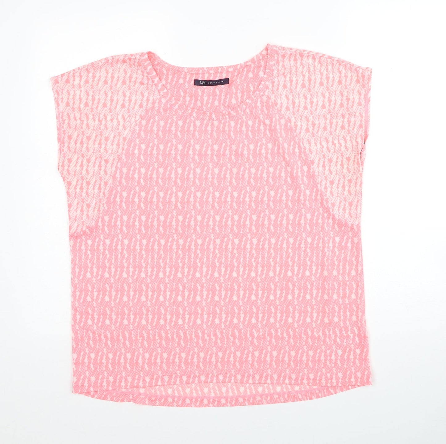 Womens UK Size 14 Marks and Spencer Pink Basic T-Shirt