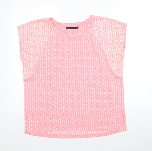 Womens UK Size 14 Marks and Spencer Pink Basic T-Shirt