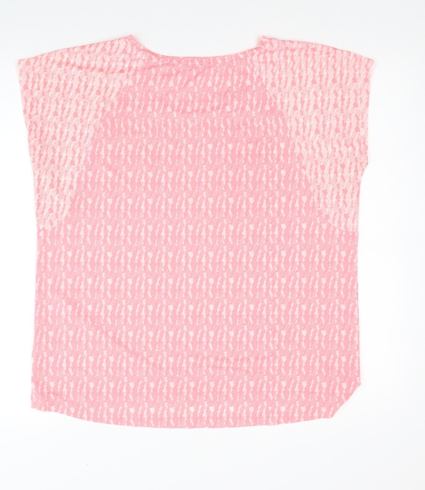 Womens UK Size 14 Marks and Spencer Pink Basic T-Shirt