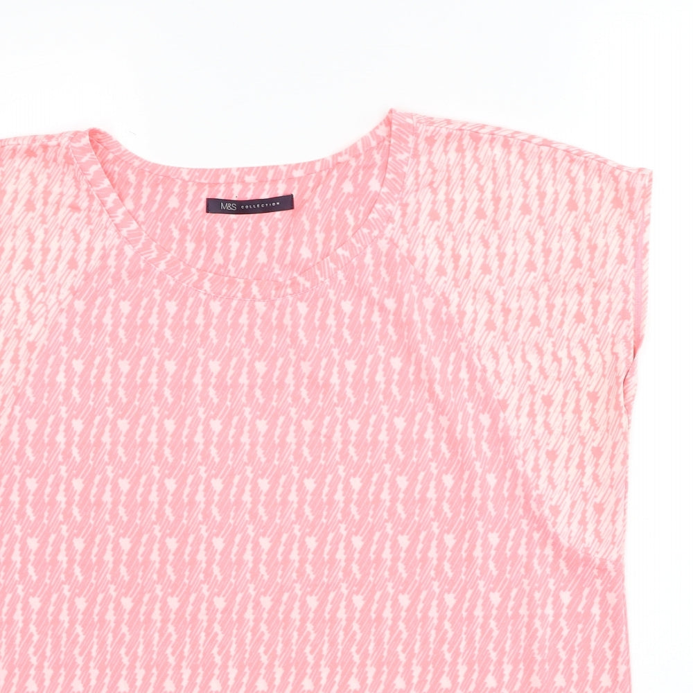 Womens UK Size 14 Marks and Spencer Pink Basic T-Shirt