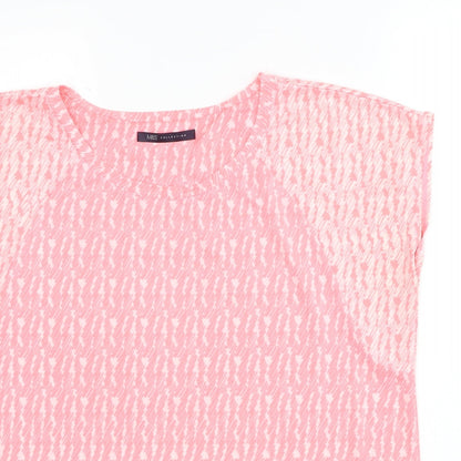 Womens UK Size 14 Marks and Spencer Pink Basic T-Shirt