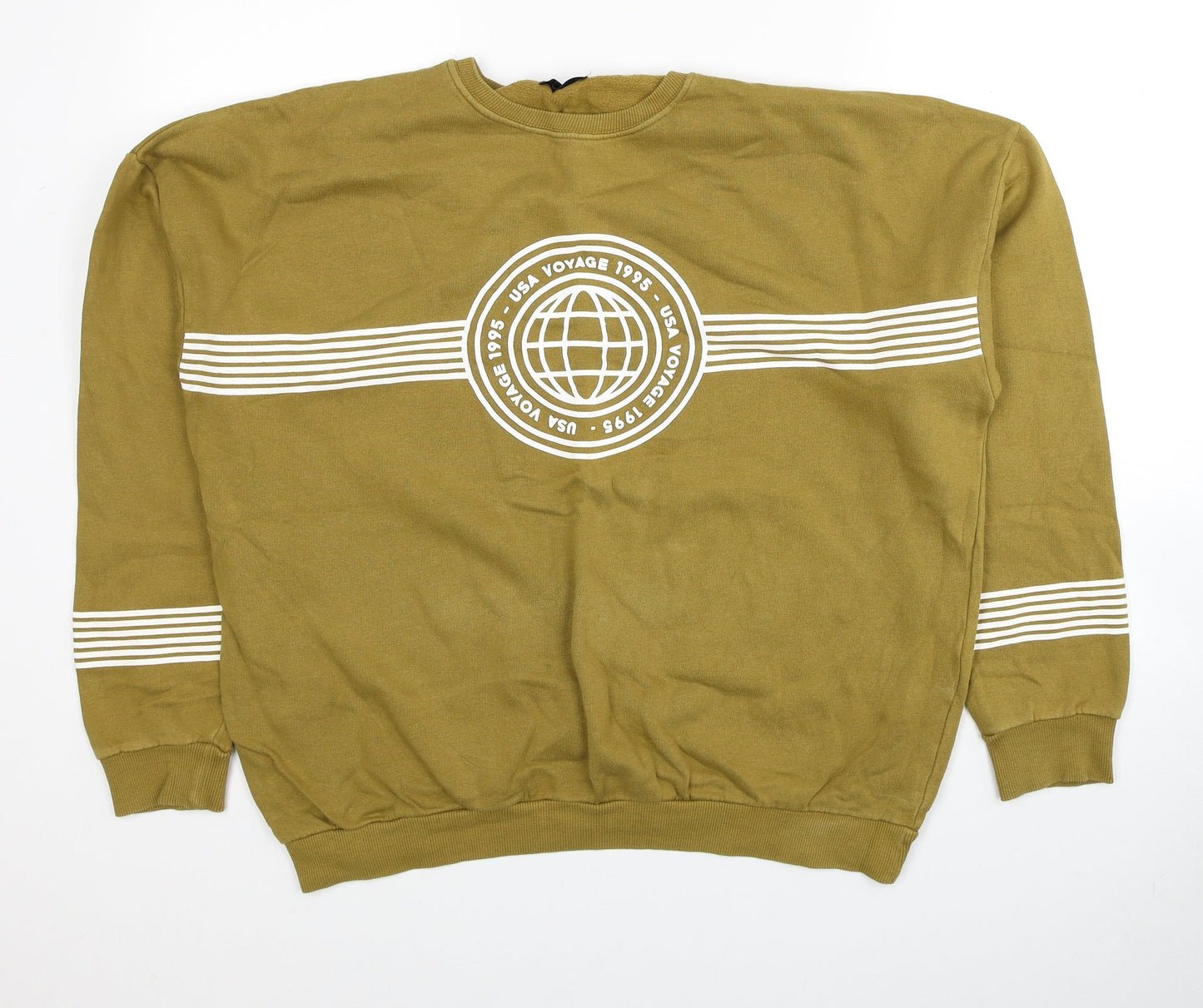Mens UK Size M Pull&Bear Brown Pullover Sweatshirt