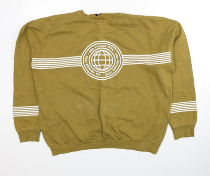 Mens UK Size M Pull&Bear Brown Pullover Sweatshirt