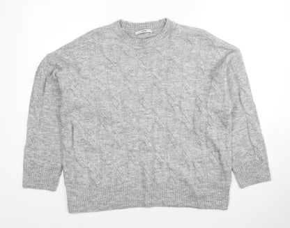 George Womens Grey Round Neck Acrylic Pullover Jumper Size 12 - Size 12-14