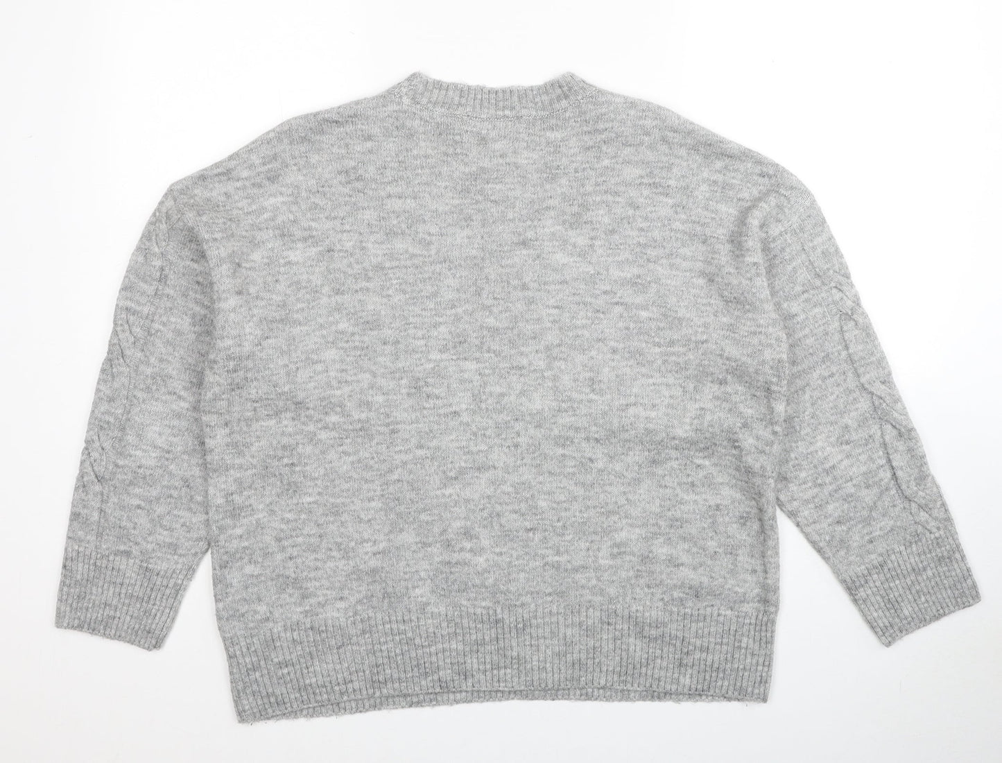 George Womens Grey Round Neck Acrylic Pullover Jumper Size 12 - Size 12-14