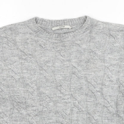 George Womens Grey Round Neck Acrylic Pullover Jumper Size 12 - Size 12-14