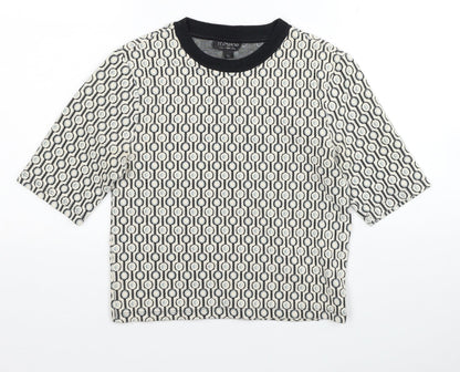 Womens UK Size 8 Topshop Multicoloured Cropped T-Shirt