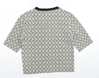Womens UK Size 8 Topshop Multicoloured Cropped T-Shirt