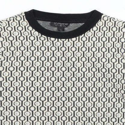 Womens UK Size 8 Topshop Multicoloured Cropped T-Shirt