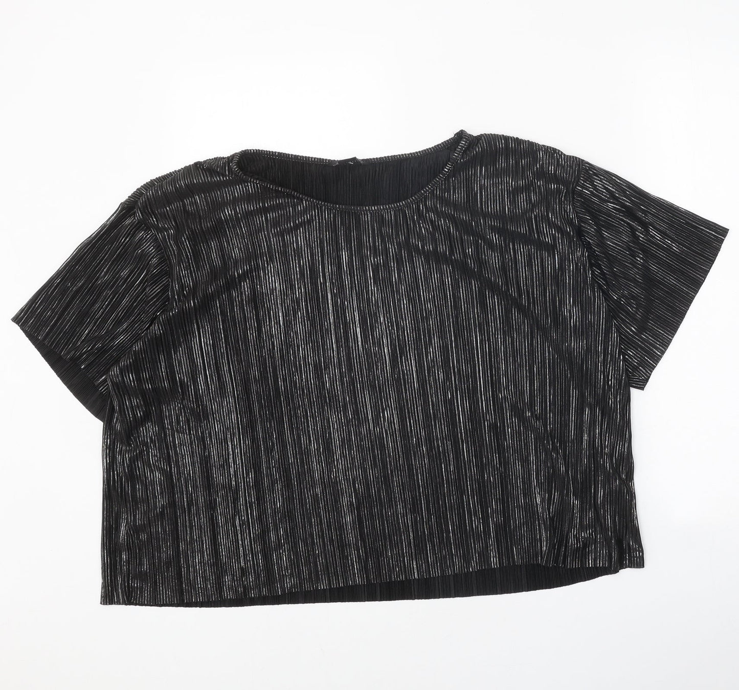 Womens UK Size L Monki Black Cropped Blouse