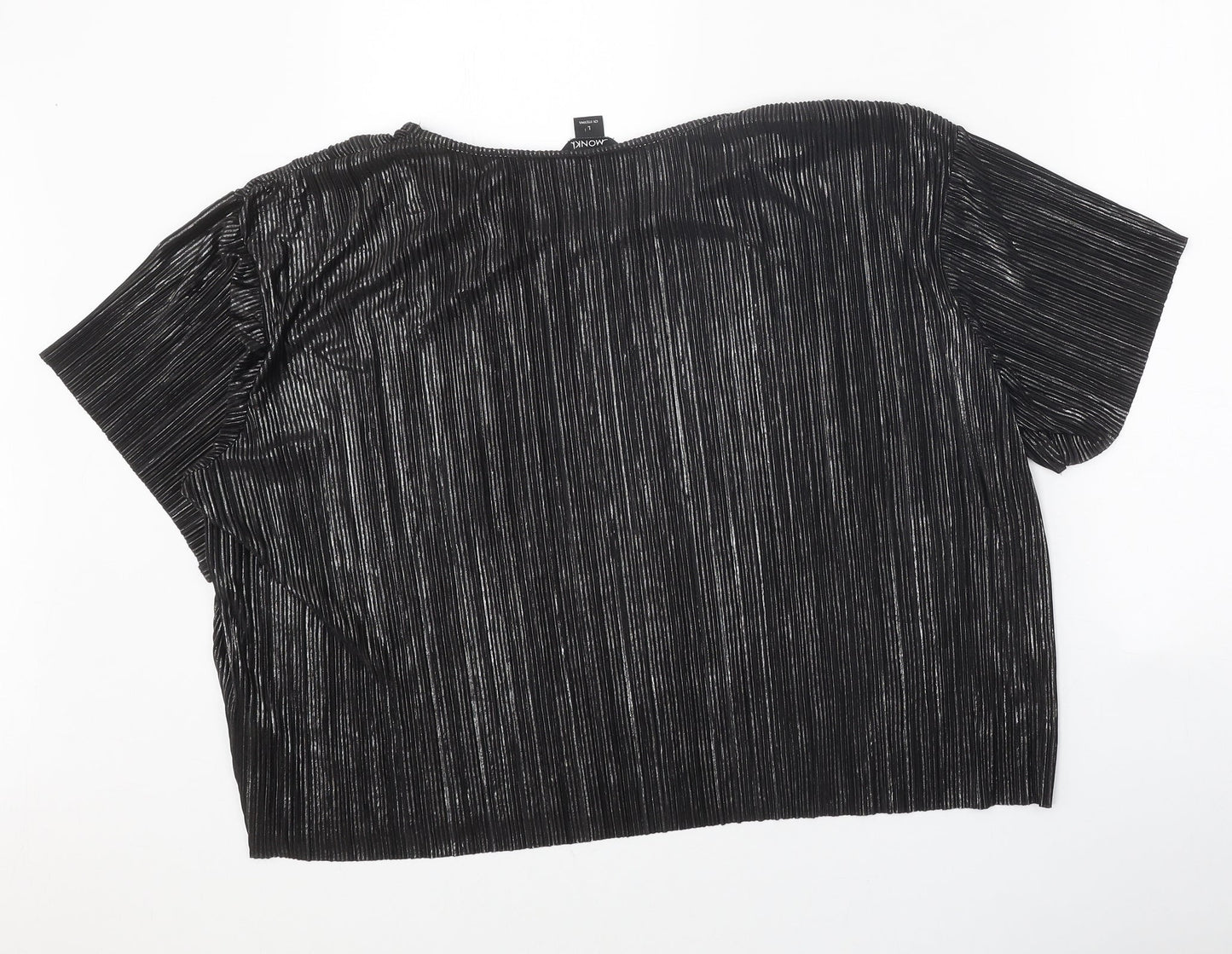 Womens UK Size L Monki Black Cropped Blouse