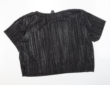 Womens UK Size L Monki Black Cropped Blouse