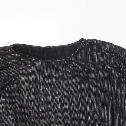 Womens UK Size L Monki Black Cropped Blouse