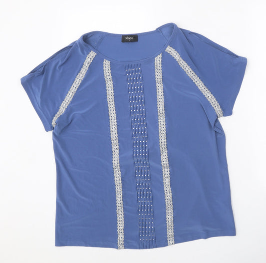 Womens UK Size L Klass Blue Basic Blouse
