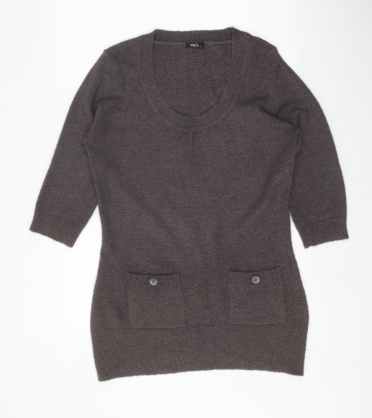 Womens UK Size XL M&Co Brown Tunic Jumper