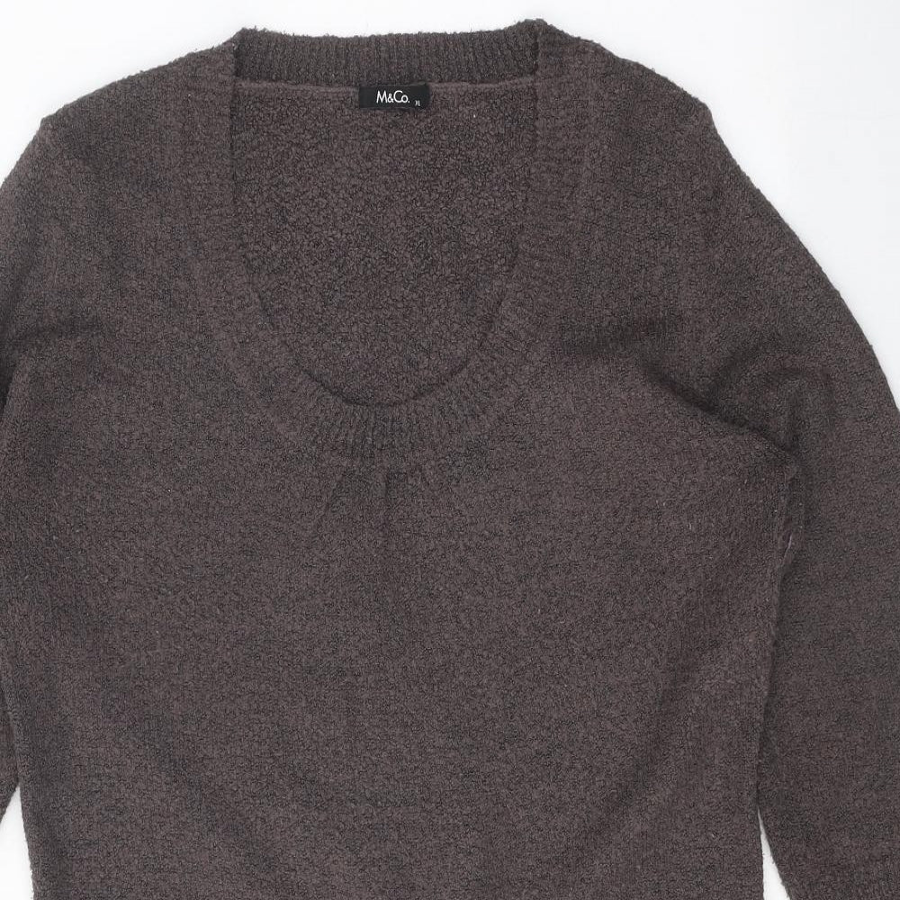 Womens UK Size XL M&Co Brown Tunic Jumper