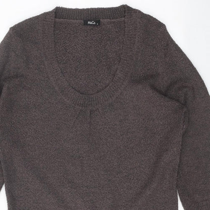 Womens UK Size XL M&Co Brown Tunic Jumper