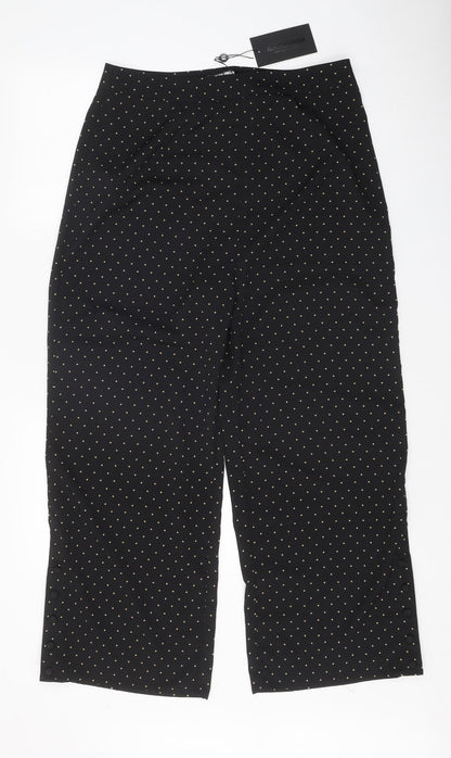 Fashion Union Womens Black Polka Dot Polyester Trousers Size 10 Regular Zip