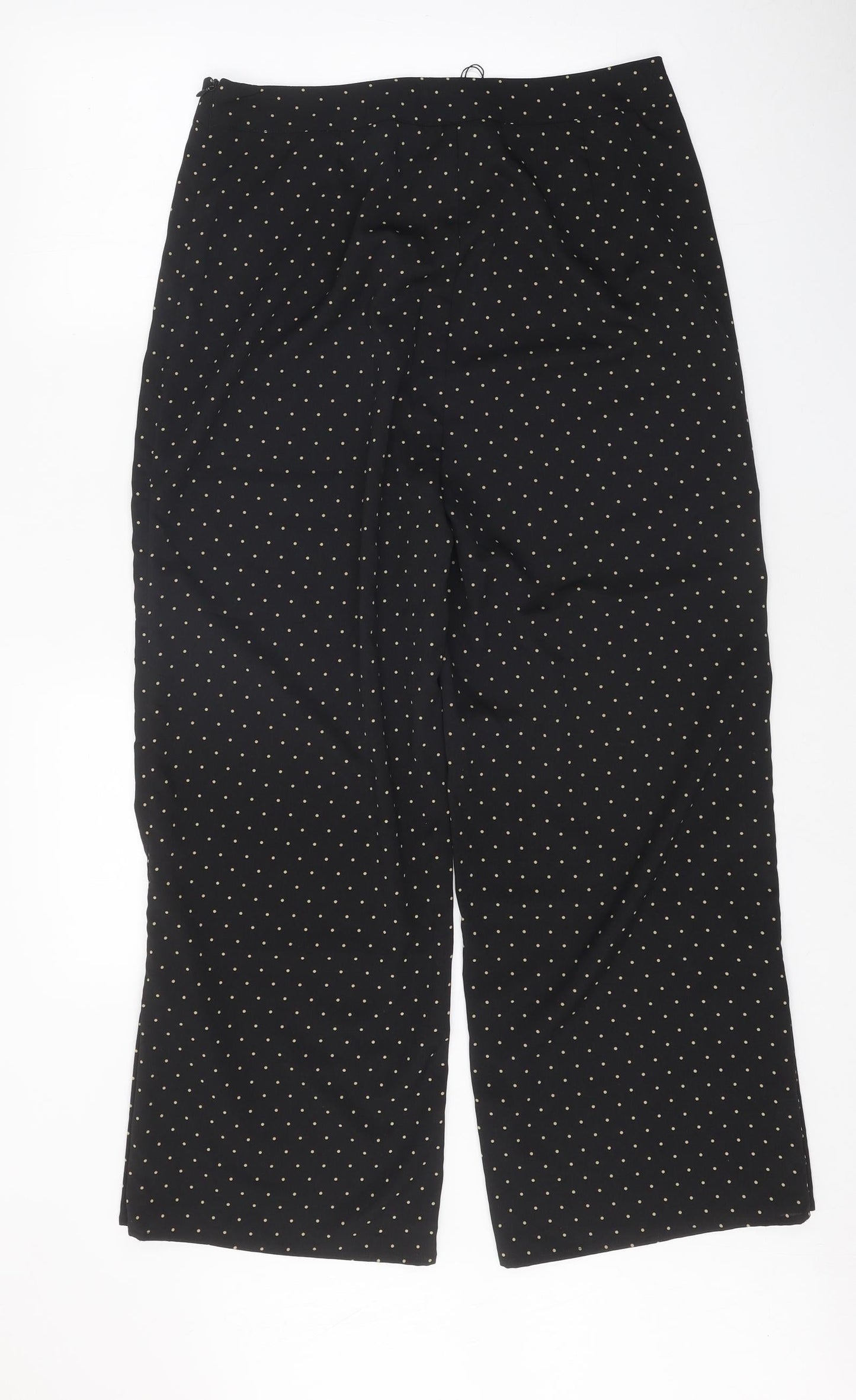Fashion Union Womens Black Polka Dot Polyester Trousers Size 10 Regular Zip