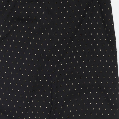 Fashion Union Womens Black Polka Dot Polyester Trousers Size 10 Regular Zip