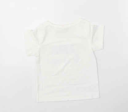 Preworn Boys White Polyester Basic T-Shirt Size 12 Months Round Neck Pullover - Mama's Boy