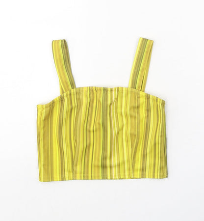 Womens UK Size 10 I-X London Yellow Cropped Tank