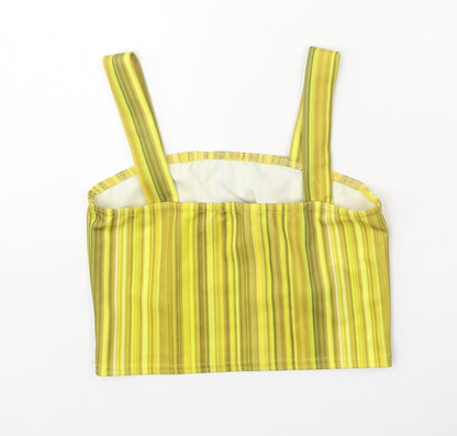 Womens UK Size 10 I-X London Yellow Cropped Tank