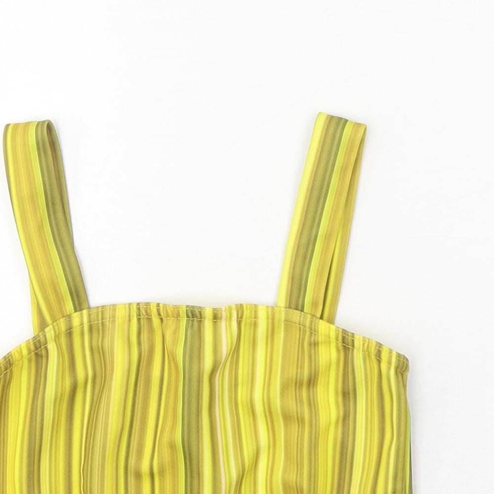 Womens UK Size 10 I-X London Yellow Cropped Tank