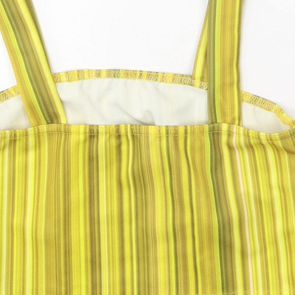 Womens UK Size 10 I-X London Yellow Cropped Tank