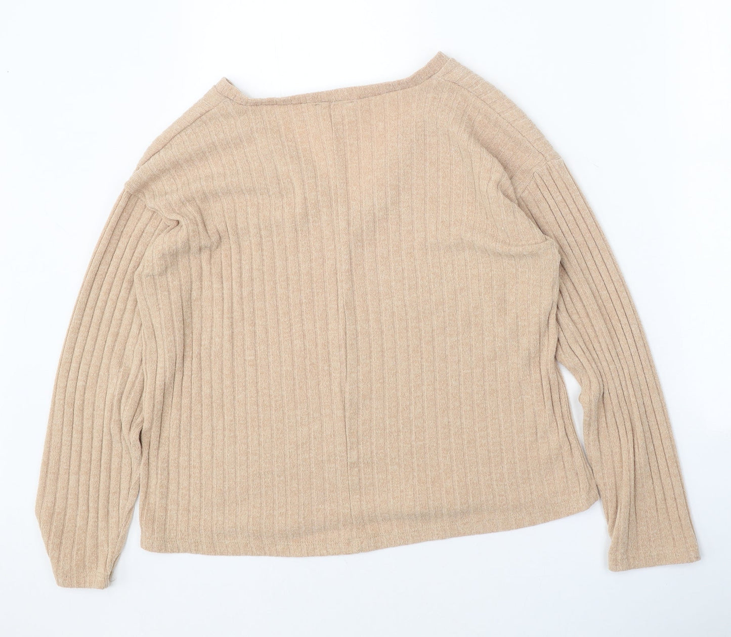 Womens UK Size L Zara Beige Pullover Jumper