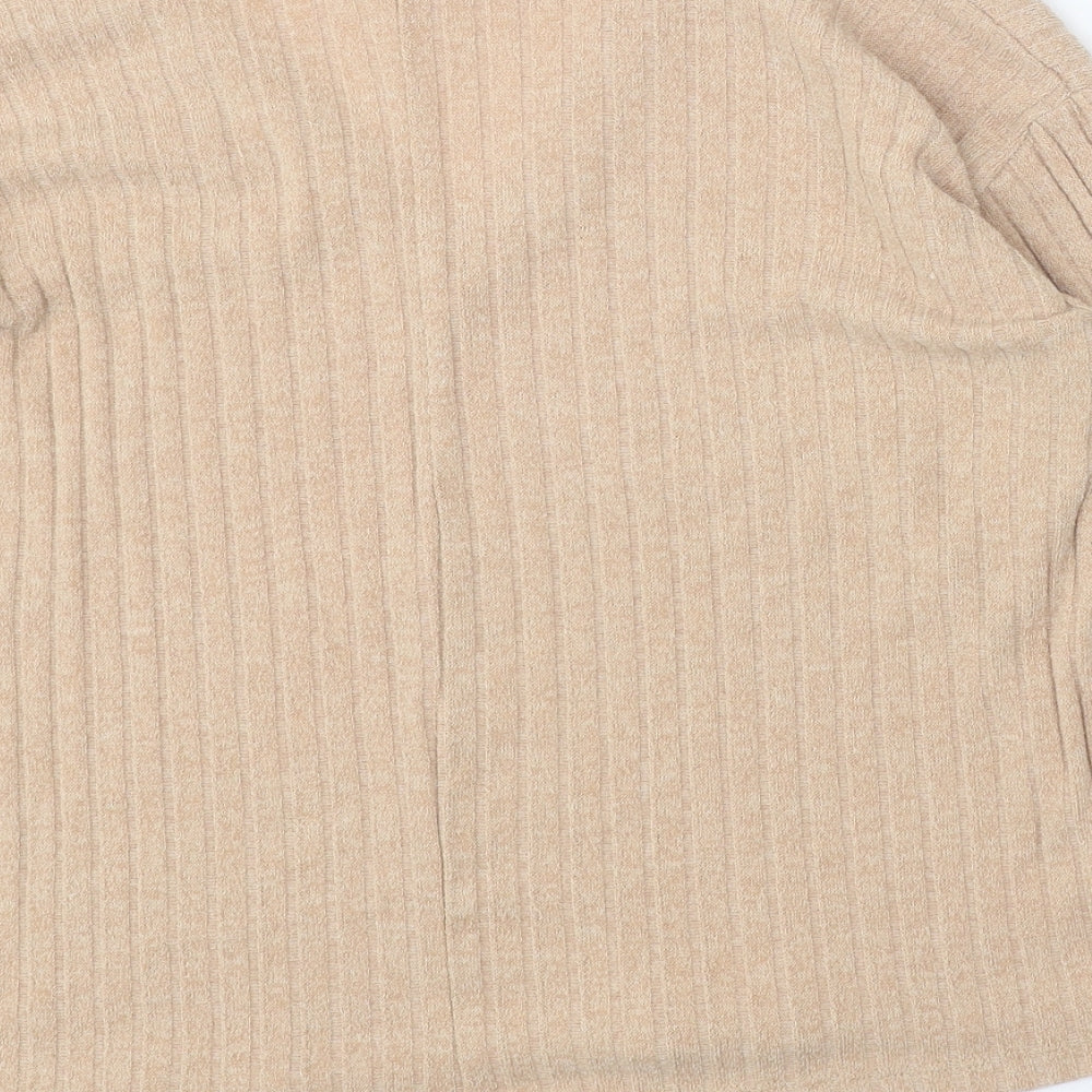 Womens UK Size L Zara Beige Pullover Jumper