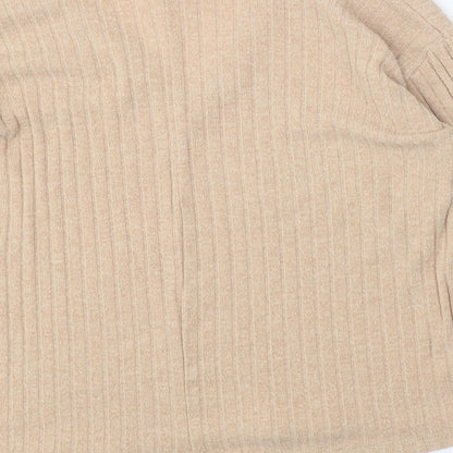 Womens UK Size L Zara Beige Pullover Jumper
