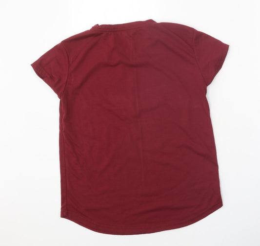 SheIn Womens Red Polyester Basic T-Shirt Size S Round Neck - 1776