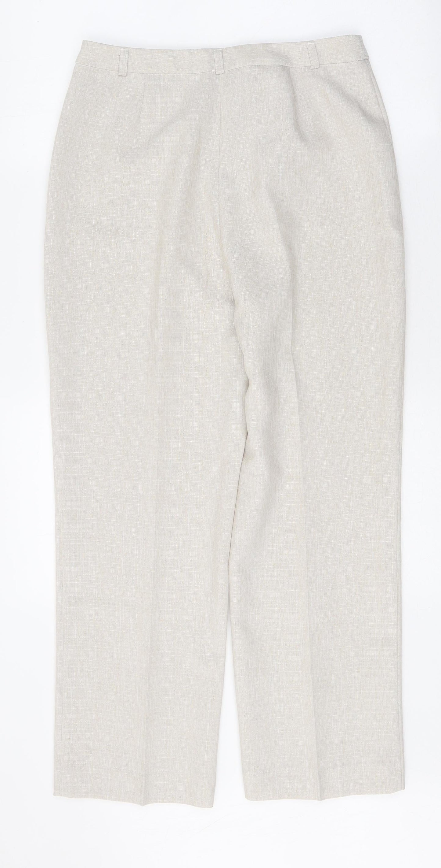Womens UK Size 10 Marks and Spencer Regular Fit Dress Pants Beige Trousers