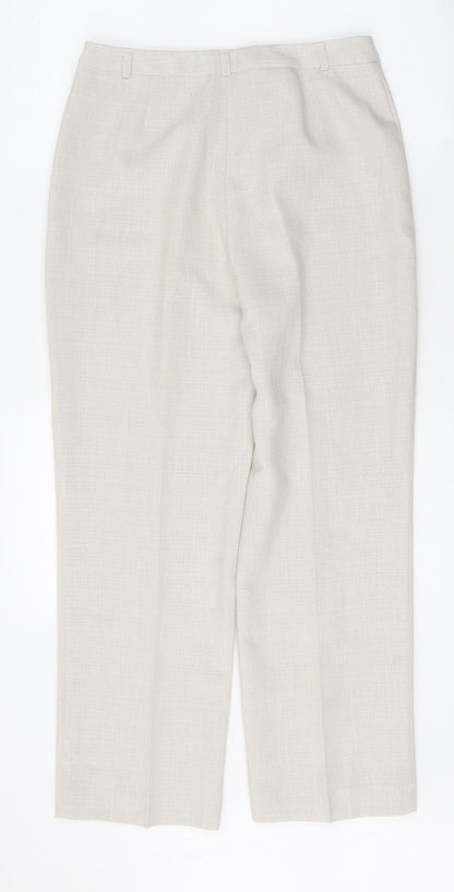 Womens UK Size 10 Marks and Spencer Regular Fit Dress Pants Beige Trousers