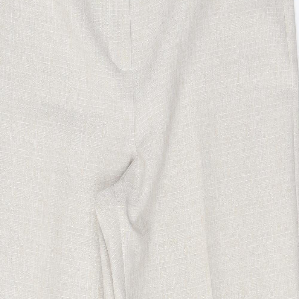 Womens UK Size 10 Marks and Spencer Regular Fit Dress Pants Beige Trousers
