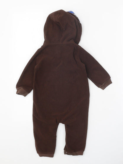 Carter's Brown Geometric 100% Cotton Romper One-Piece Size 12 Months Snap
